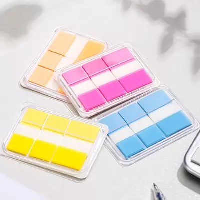 Индекс - закладки для записей "Deli" 38 х 18 мм/38 х 25 мм, 20 шт. по 2, 4 цв.  (Арт. - 120-EA) Цв. неон