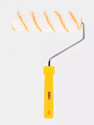 Малярный ручной валик для наружных работ (акриловая щетина) "Deli Tools" 12 мм, пласт. ручка (Арт.- EDL509619)
