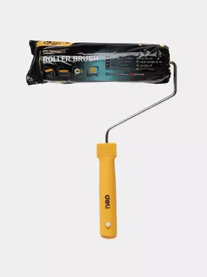 Малярный ручной валик для наружных работ (акриловая щетина) "Deli Tools" 12 мм, пласт. ручка (Арт.- EDL509619)