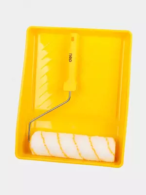 Малярный ручной валик для наружных работ с лотком "Deli Tools" ворс 12 мм, пласт. ручка (Арт.- EDL509703)