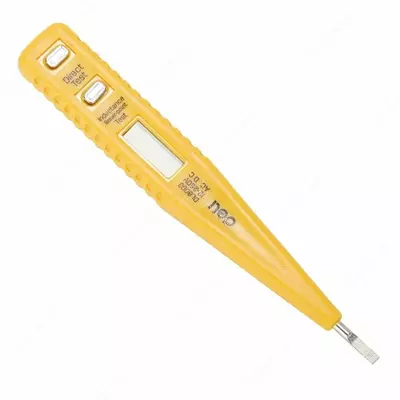Тестер напряжения (вольтметр-отвертка) "Deli Tools" 12-250V AC/DC (Арт. - EDL8003) Желтый