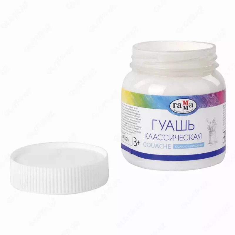 Guash bo'yog'i "Gamma" Classic, jar 220 ml, 3+, tabiiy. pigmentlar (Art. - 221066222) Sink oq