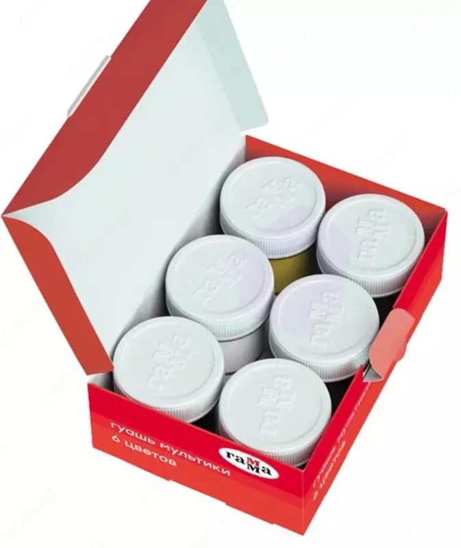 Художественная гуашь "Гамма" Мультики, баночка 20 мл., 6 цв. (Арт. - 221030)