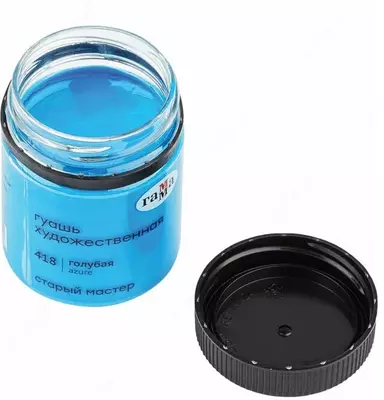 Гуашевая краска № 418 "Гамма" Старый Мастер, баночка 40 мл (Арт. - 12112040418) Голубая