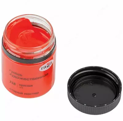 Гуашевая краска № 218 "Гамма" Старый Мастер, баночка 40 мл (Арт. - 12112040218) Красная