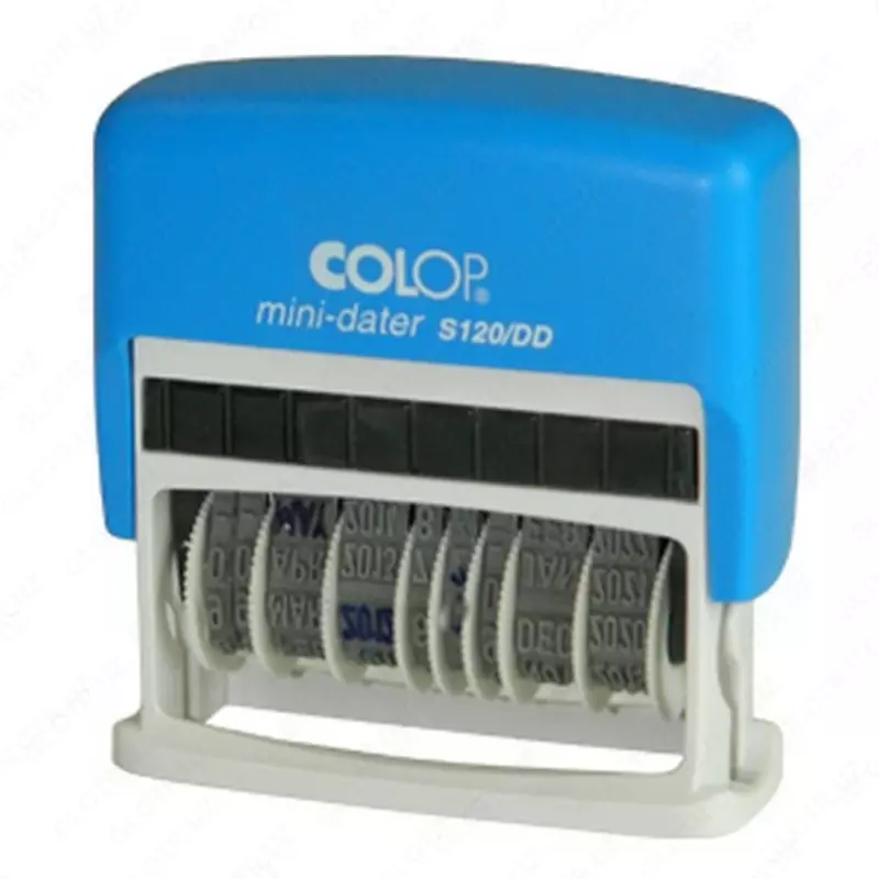 Shtamp qo'sh mini - dater S120 DD D04 "Colop" ko'k rangli bosma, inglizcha. til (m. - 105072)