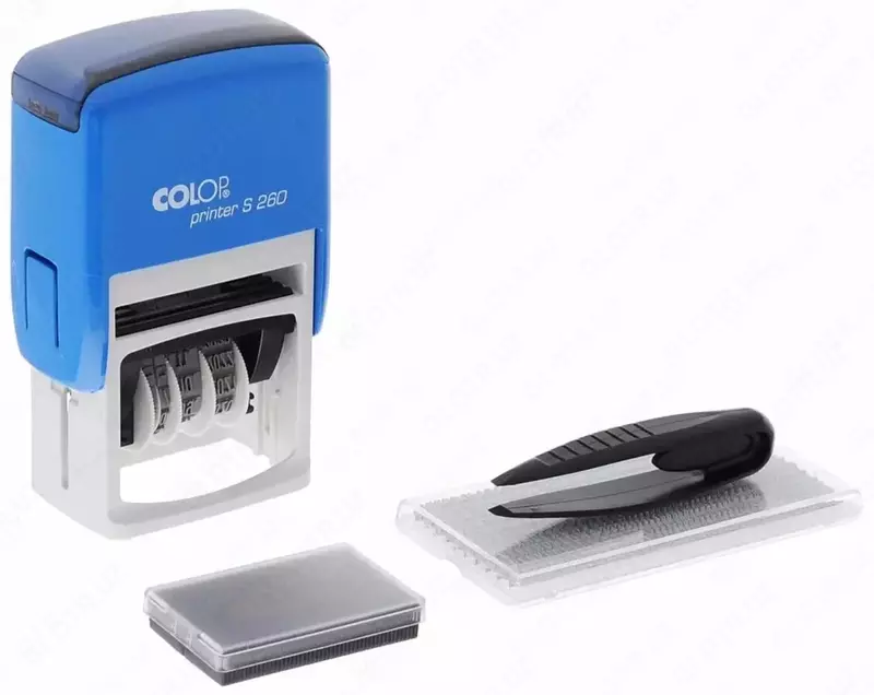 Штемпельный самонаборный датер "Colop" Printer S260 Set02 D04, 7 строк, анг. кр/сн (Арт. - 105732)