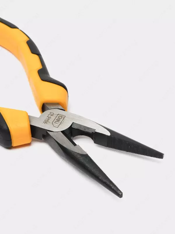 Удлиненные плоскогубцы "Deli Tools", 6", 160 мм, угл. сталь, обрезиненные рукояти (Арт.- EDL2106)