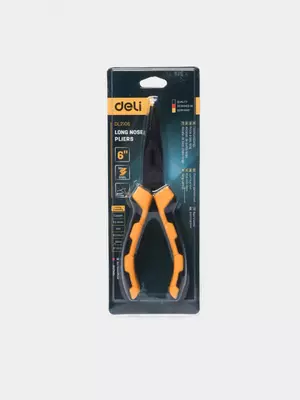 Deli Tools uzun burun pensesi, 6", 160 mm, karbonli po