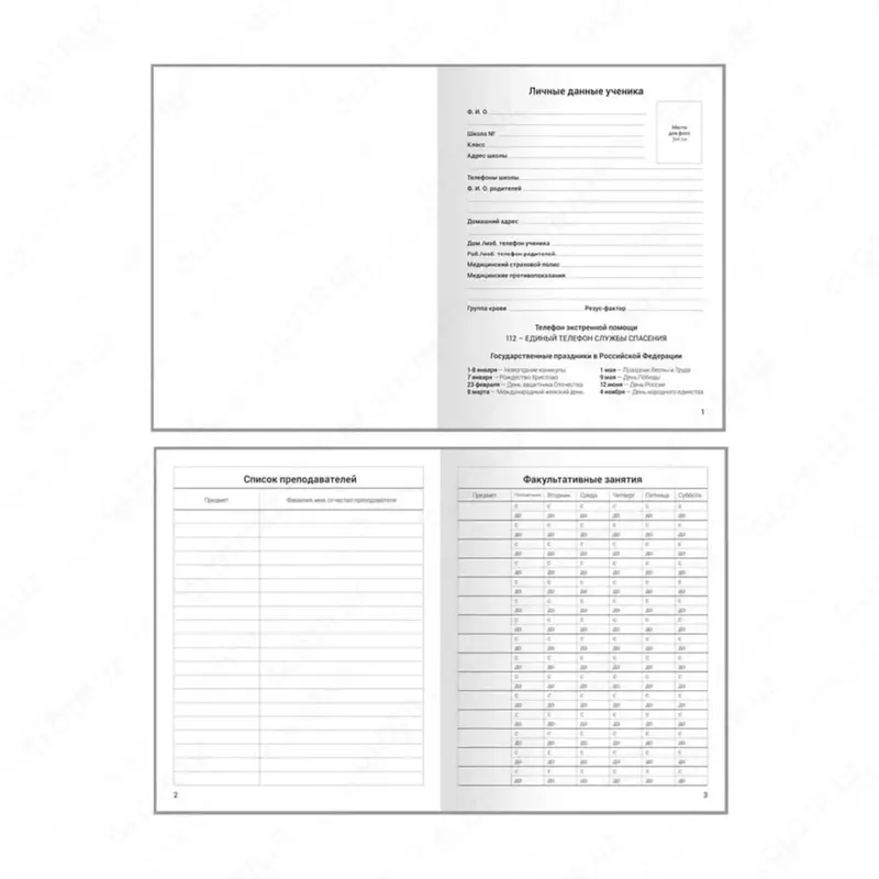 Maktab kundaligi ArtSpace Light "Globus" 1-11 sinflar, A5, san'at. teri, qattiq muqovali, xatcho‘p xatcho'p, 48 p. (Art. - DU48kh_48655) Moviy