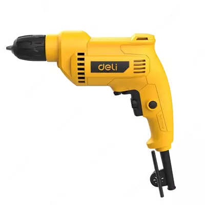 Безударная дрель (сетевая) "Deli Tools", 500W, патрон 10 мм, NEW (Арт.- EDL-DZ10-E2) Желтая/черная