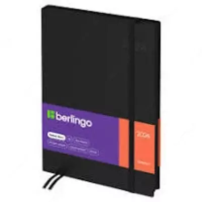 Датированный Ежедневник 2024 г. "Berlingo" Western, иск. кожа, А5, 184 л., резинка (Арт. - DD4_85501) Черный