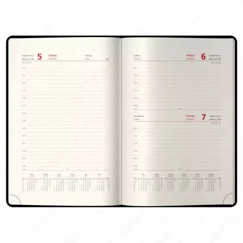 Sana kundaligi 2024 "Berlingo" Western, da'vo. teri, A5, 184 l., elastik (Art. - DD4_85501) Qora