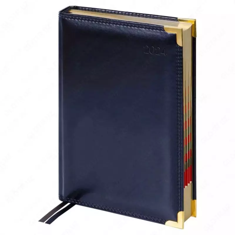 Датированный Ежедневник 2024 г. "Delucci", иск. кожа, А5, 184 л. (Арт. - DD4_89501) Черный