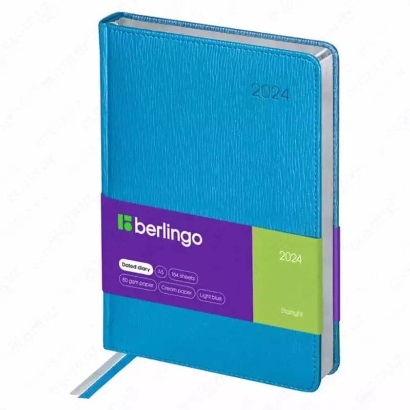 Датированный Ежедневник 2024 г. "Berlingo" Starlight, иск. кожа, А5, 184 л. (Арт. - DD4_83501) Голубой