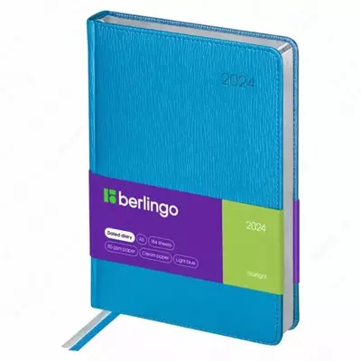 Датированный Ежедневник 2024 г. "Berlingo" Starlight, иск. кожа, А5, 184 л. (Арт. - DD4_83501) Голубой