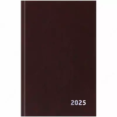 Датированный Ежедневник 2025 г. "BG", бум. винил, А5, 168 л. (Арт. - ЕД5тБВ_59613) Коричневый