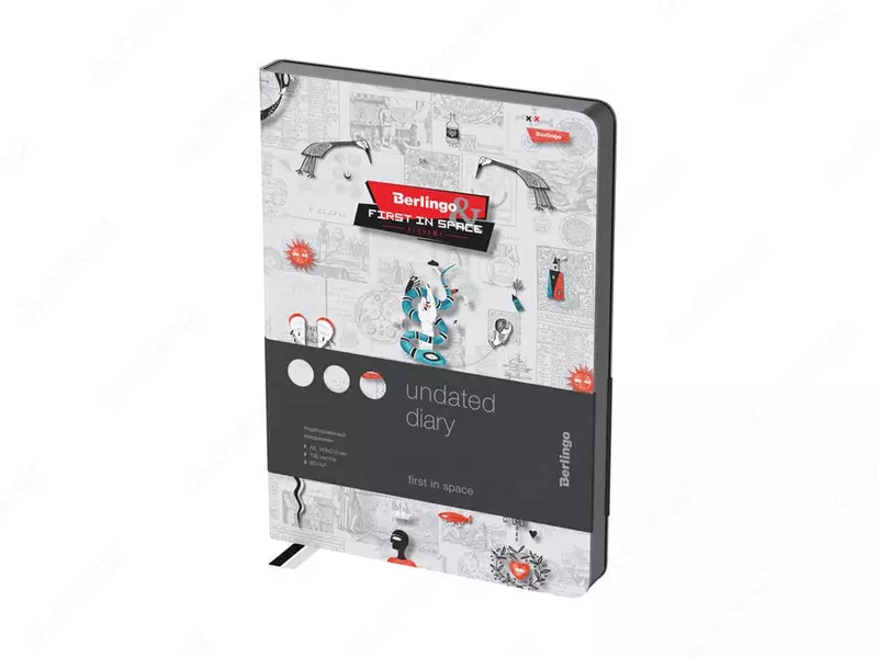 Недатированный Ежедневник "Berlingo" First in Space, иск. кожа, А5, 136 л. (Арт. - UD2_01001)