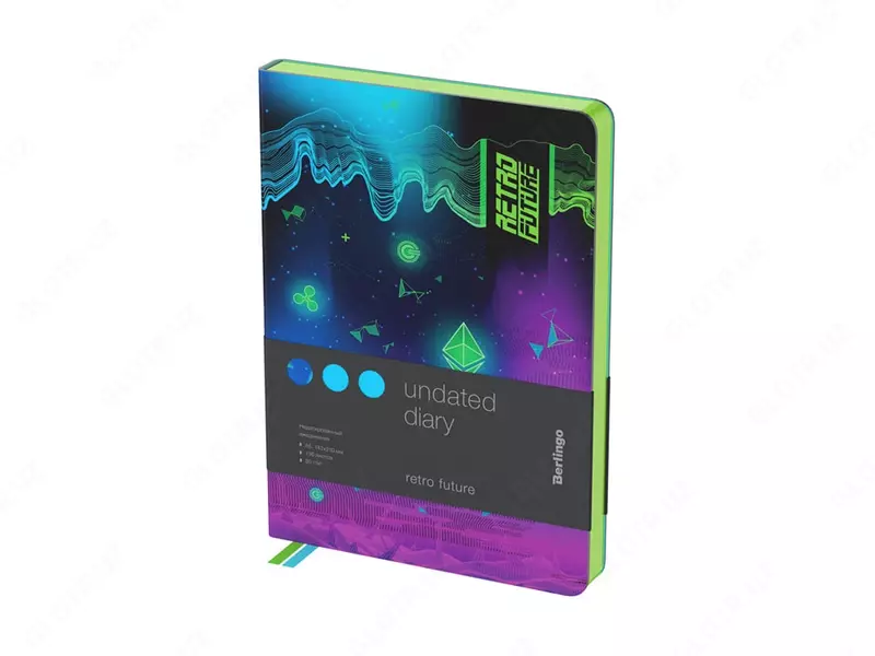 Undated Diary "Berlingo" Retro Future, da'vo. teri, A5, 136 l. (modda - UD2_02S08)