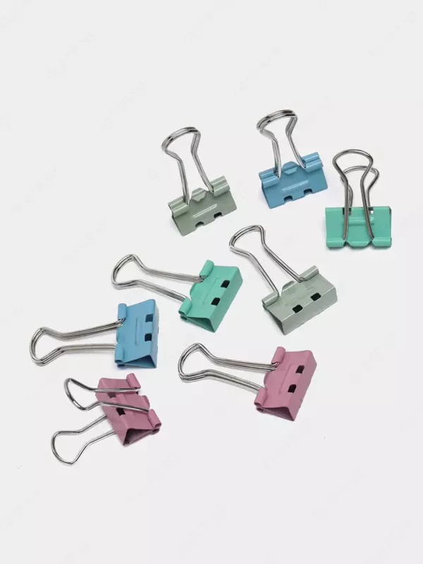 Металлический Зажим для бумаг "Deli" легкое нажатие 19 мм, пласт. туба, 40 шт. (Арт.- 8555S) Цв. ассорти