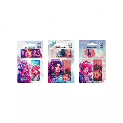 "MESHU" Anime kitoblari uchun dizayner xatcho'p-magniti, 130 x 80 mm, 3 dona, yumshoq teginish, folga (Art.- MS_58281)