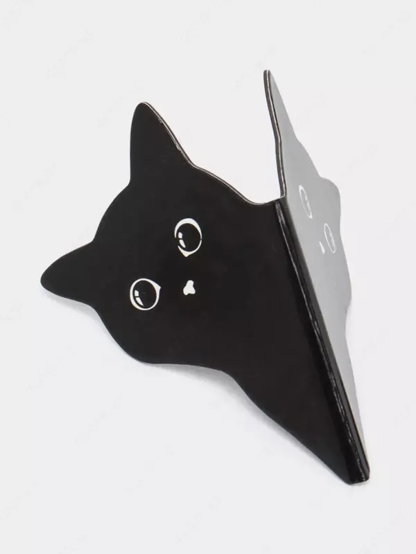 Дизайнерская закладка-магнит для книг "MESHU" Black cat, 185 х 45 мм, 3 шт. (Арт.- MS_47789)