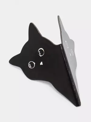Дизайнерская закладка-магнит для книг "MESHU" Black cat, 185 х 45 мм, 3 шт. (Арт.- MS_47789)
