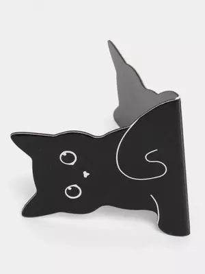 Дизайнерская закладка-магнит для книг "MESHU" Black cat, 185 х 45 мм, 3 шт. (Арт.- MS_47789)