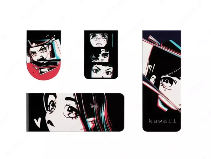 Дизайнерская закладка-магнит для книг "MESHU" Kawaii, 130 х 80 мм, 4 шт. (Арт.- MS_46737)
