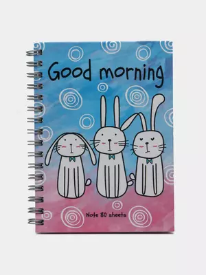 Записная книжка BG "Жизнь зайцев" А6, 80 л., тверд. обложка, мат. ламинация, выб. лак, гребень (Арт. - ЗКТ6гр80_лм_вл_10169)