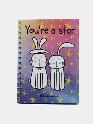 Записная книжка BG "Жизнь зайцев" А6, 80 л., тверд. обложка, мат. ламинация, выб. лак, гребень (Арт. - ЗКТ6гр80_лм_вл_10169)