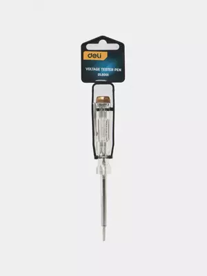 Индикаторная отвертка (тестер напряжения) "Deli Tools" 140 мм, светодиодная (Арт. - EDL8001) Белая