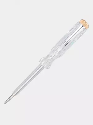 Индикаторная отвертка (тестер напряжения) "Deli Tools" 140 мм, светодиодная (Арт. - EDL8001) Белая