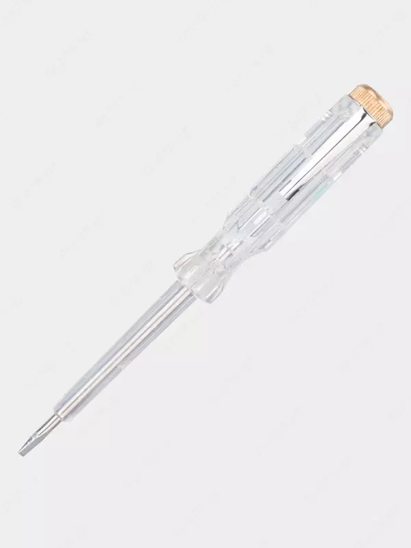 Индикаторная отвертка (тестер напряжения) "Deli Tools" 140 мм, светодиодная (Арт. - EDL8001) Белая