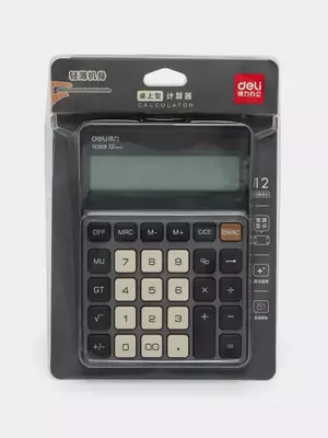 Kalkulyator (ish stoli) "Deli" 12 - raqam (Art. - 309-TE-gr) To'q / kulrang