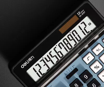 Калькулятор (настольный) "Deli" 12 - разрядный (Арт. - 2137sl) Темно/серый