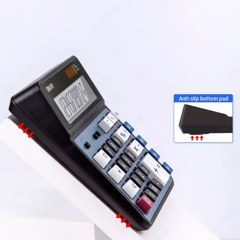Калькулятор (настольный) "Deli" 12 - разрядный (Арт. - 2137sl) Темно/серый
