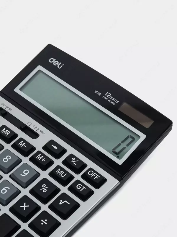 Kalkulyator (ish stoli) "Deli" 12 - raqam (Art. - 1672-dgr) To'q / kulrang
