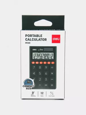 Калькулятор (карманный) "Deli" 12 - разрядный (Арт. - 130-M-gn) Темно/зеленый