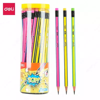 "Deli" POP o'chirgichli grafit qalam! T50, 2B, yog'och, quvur (Art. - 52606-EU) Assortiment