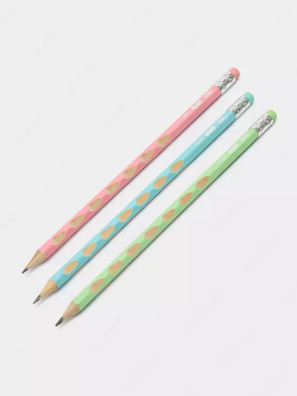 Grafit qalam o'chirgichli "Deli" HB, yog'och, 3 rang. (m. - 024-HB-EC)