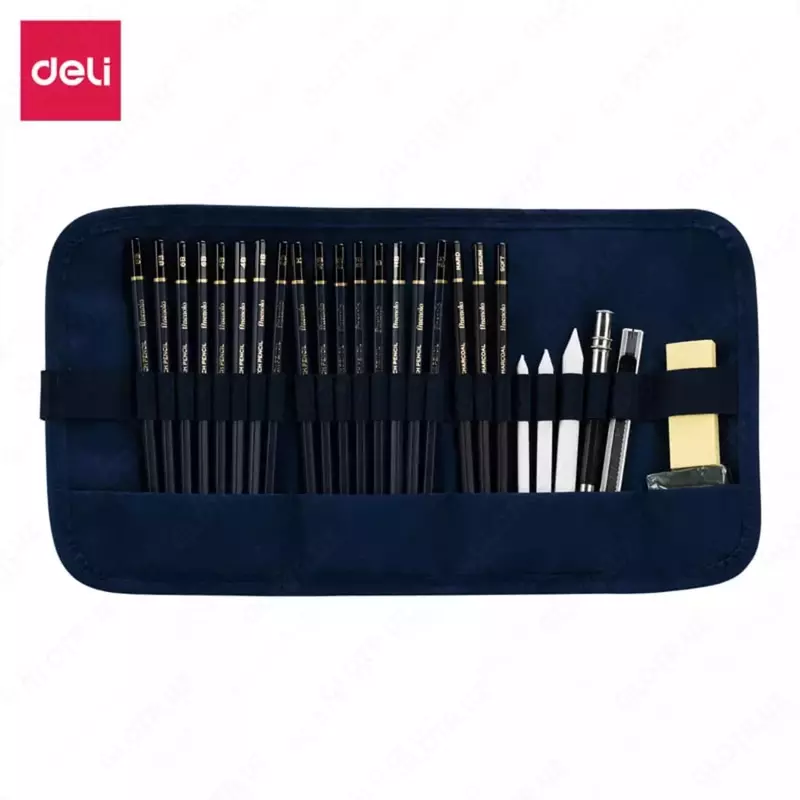 Набор карандашей для скетчинга "Deli" 27 шт, дерево (Арт. - 27-C)