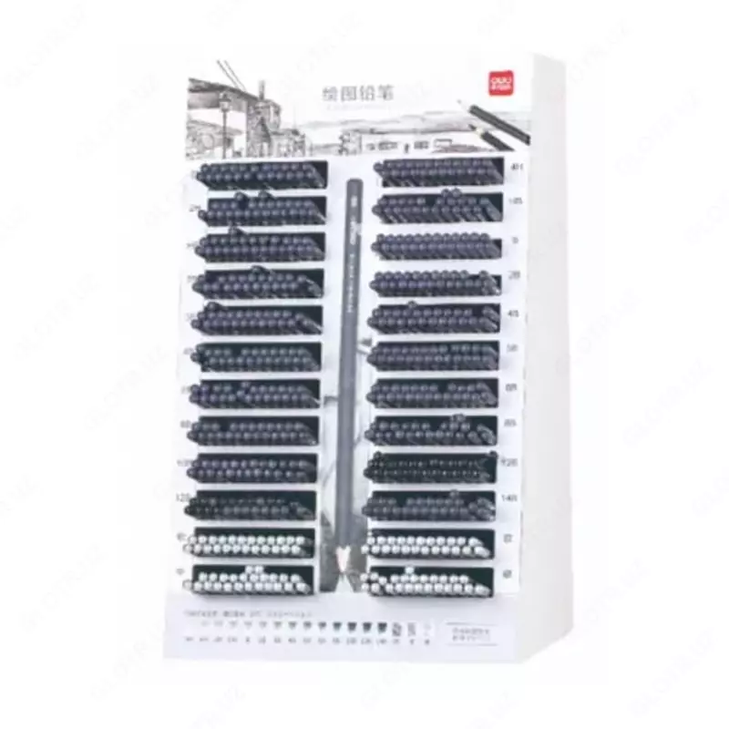 Набор карандашей для скетчинга "Deli" 576 шт, пласт. дисплей (Арт. - 998-S) Ассортимент