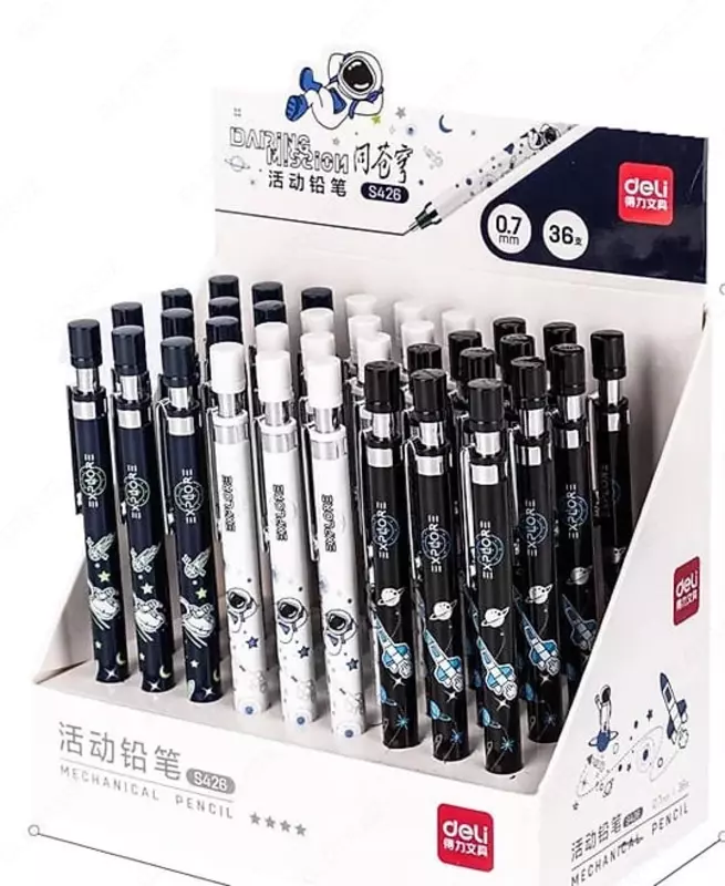 Механический чернографитный карандаш с ластиком "Deli" Explore, 0.7 мм, пластик (Арт. - 426-S) Ассортимент
