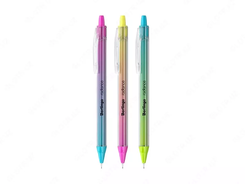 Механический чернографитный карандаш с ластиком "Berlingo" Radiance, 0.5 мм, пластик корп, пласт. туба (Арт. - BSk_12110) Ассортимент