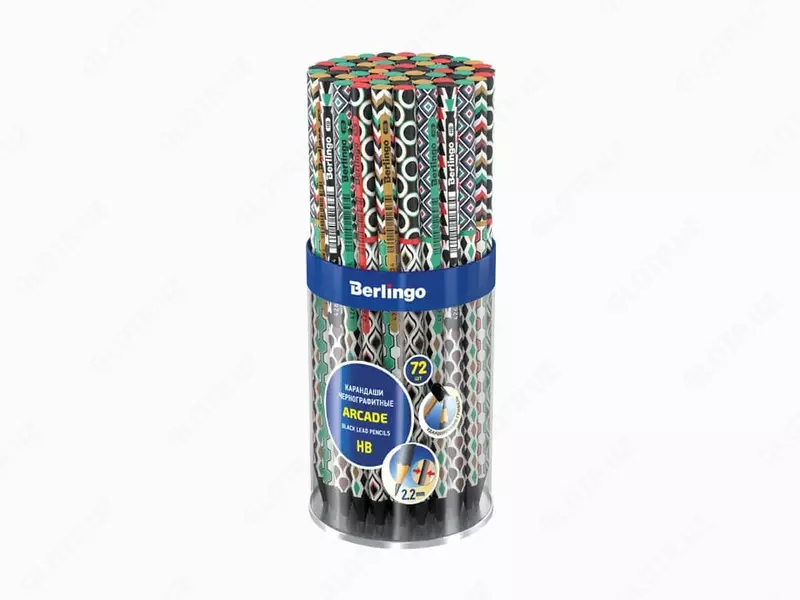 Qora grafit qalam "Berlingo" Arkada, HB, qora. yog'och, o'tkir (Art.- BP01104) Assortiment