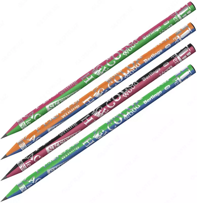 Qora grafit qalam "Berlingo" Kontrast, HB, rang yog'och, o'tkir (Art.- BP01304) Assortiment