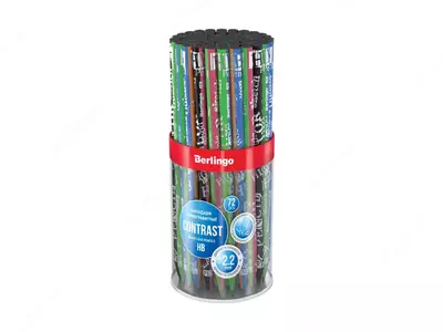 Qora grafit qalam "Berlingo" Kontrast, HB, rang yog'och, o'tkir (Art.- BP01304) Assortiment