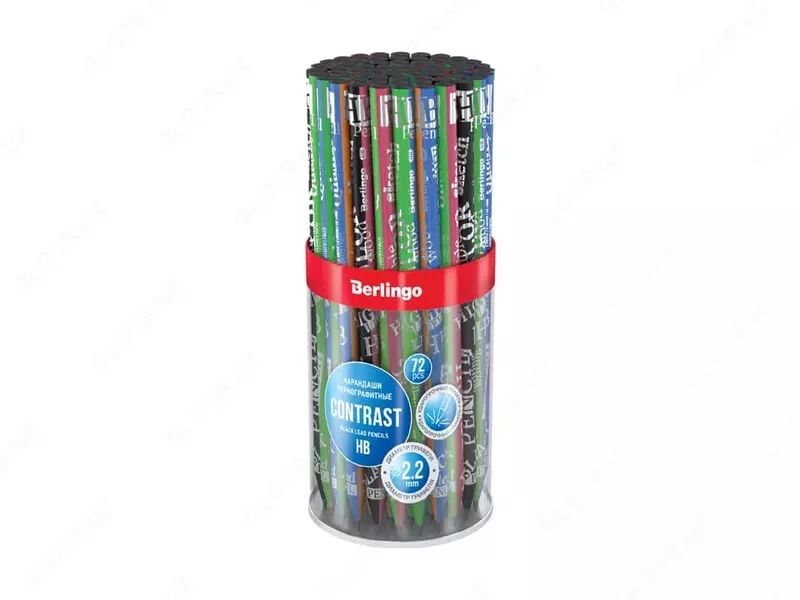 Qora grafit qalam "Berlingo" Kontrast, HB, rang yog'och, o'tkir (Art.- BP01304) Assortiment