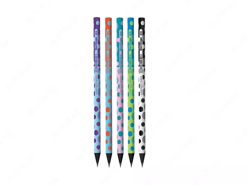 Чернографитный Карандаш "Berlingo" Dots, НВ, черн. дерево, заточенный (Арт.- BP01301) Ассортимент